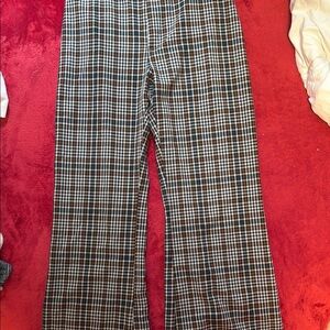 Free People Plaid Pants - Black and White